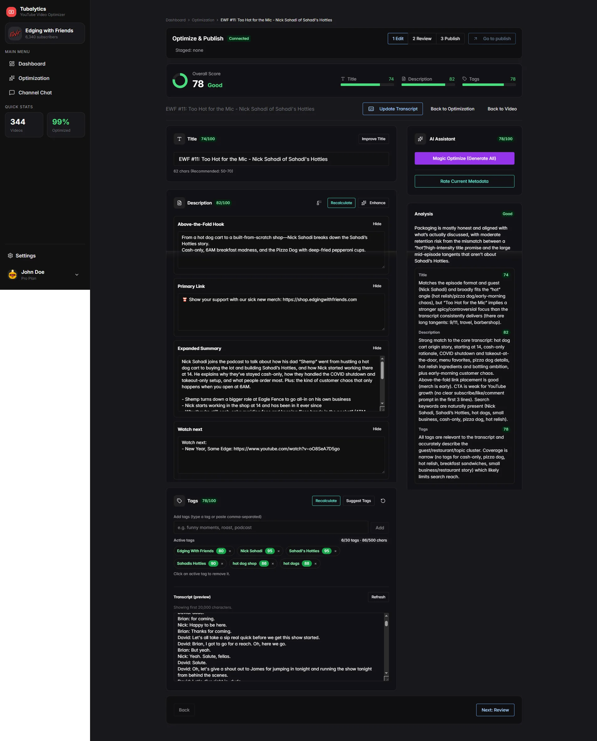 Podcast episode 'EWF #1: Too Hot for the Mic' featuring Nick Sahadi discussing his journey in the food industry.