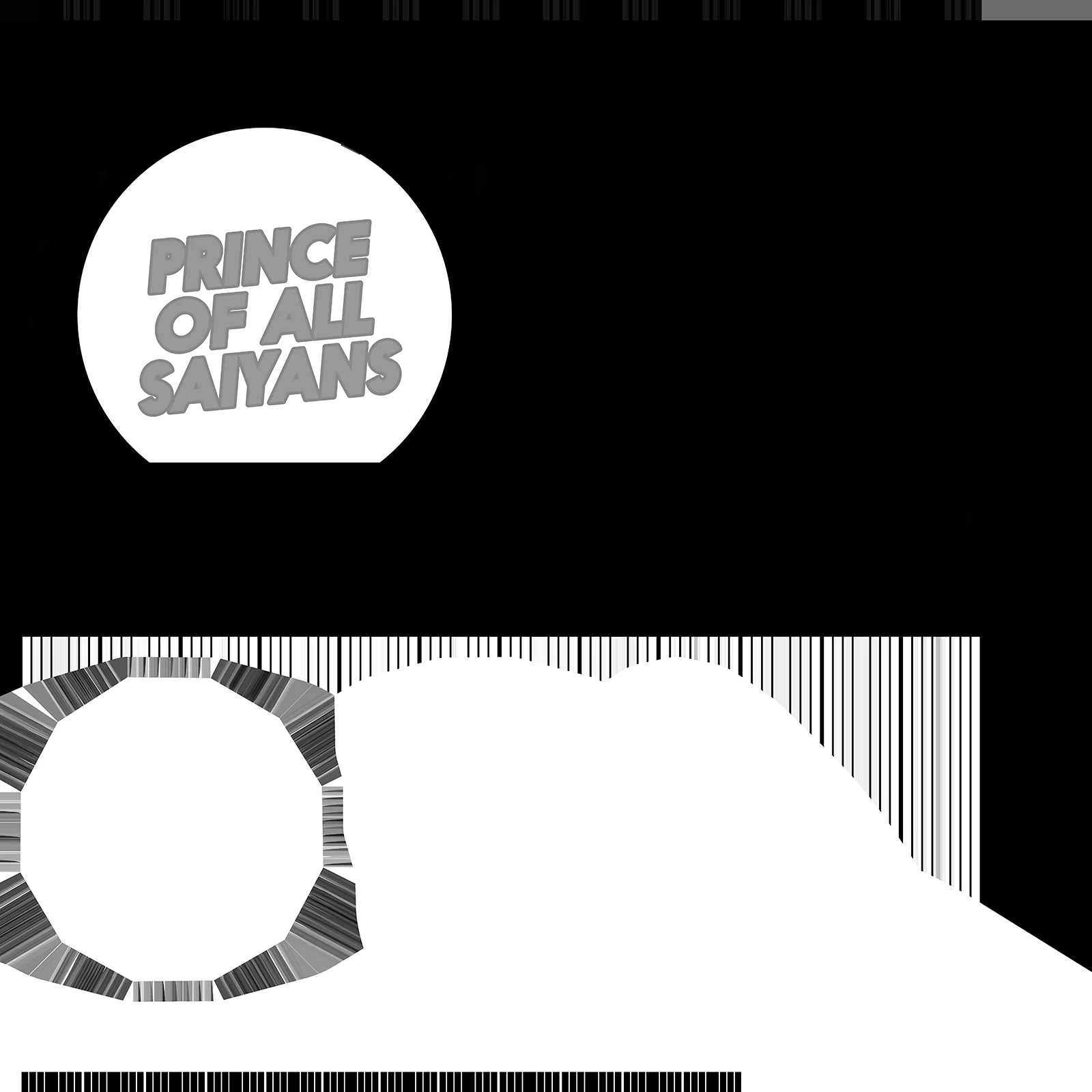 Metalness Map featuring the text 'Prince of All Saiyans' in a bold design.