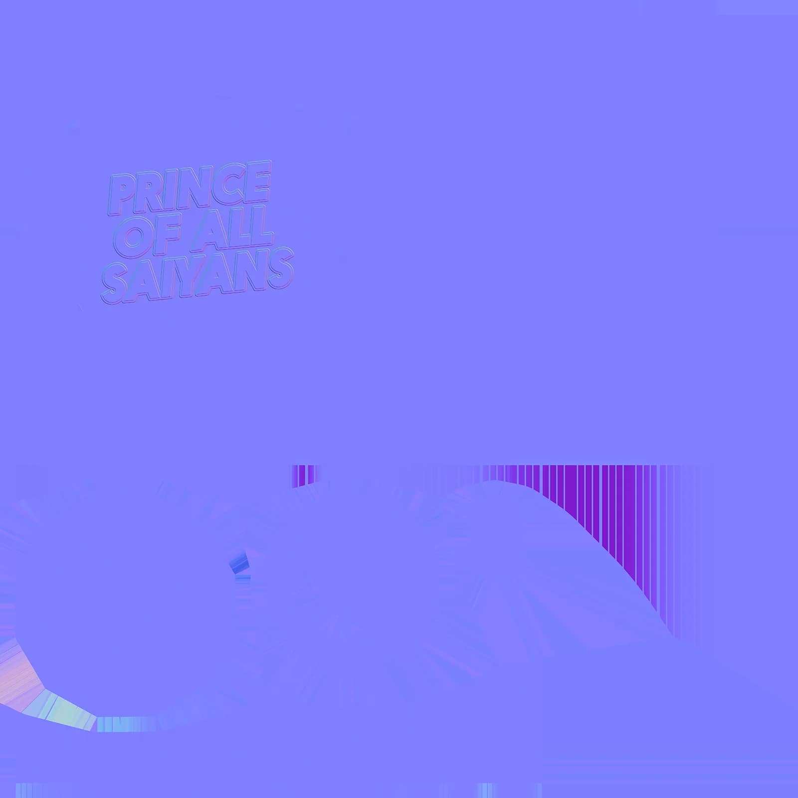 Normal Map featuring the text 'Prince of All Saiyans' on a vibrant purple background.